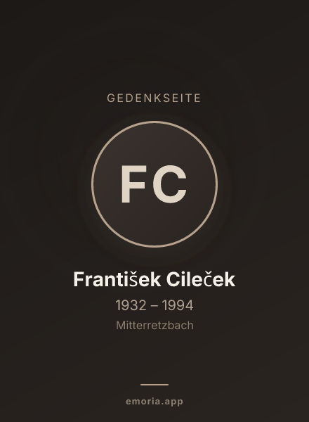 Gedenkportrait von František Cileček