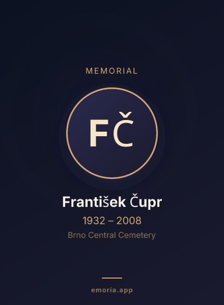 Memorial portrait of František Čupr