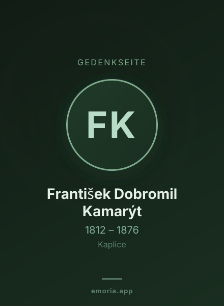 Gedenkportrait von František Dobromil Kamarýt