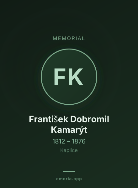 Memorial portrait of František Dobromil Kamarýt