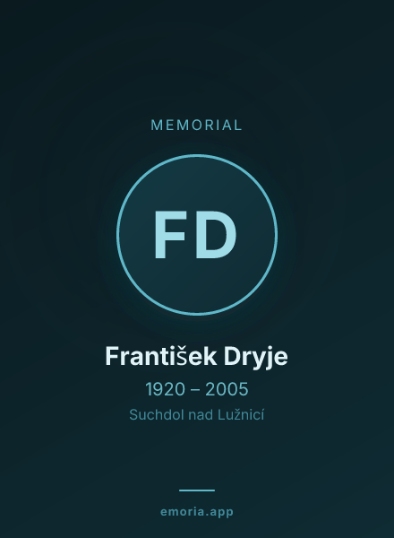 Memorial portrait of František Dryje