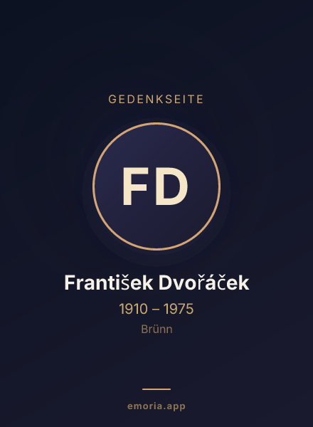 Gedenkportrait von František Dvořáček