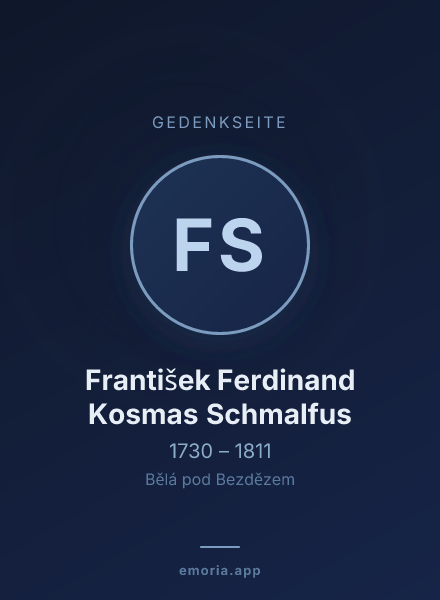 Gedenkportrait von František Ferdinand Kosmas Schmalfus