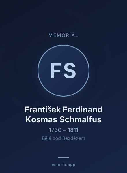 Memorial portrait of František Ferdinand Kosmas Schmalfus