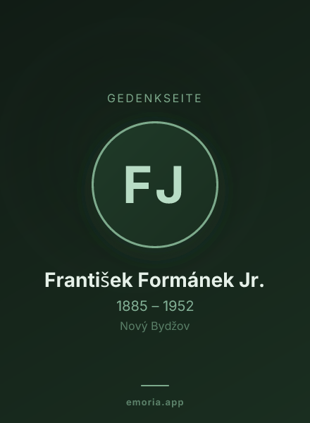 Gedenkportrait von František Formánek Jr.