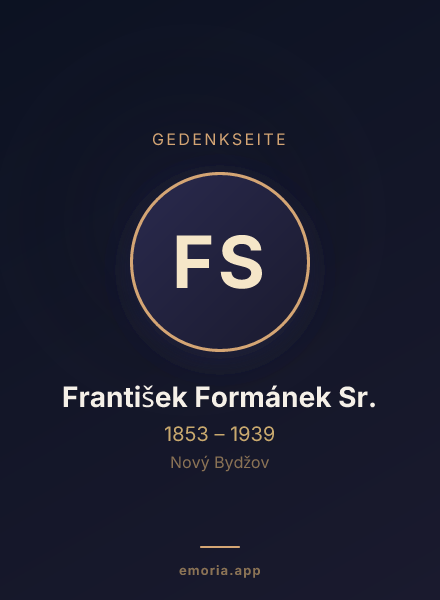 Gedenkportrait von František Formánek Sr.