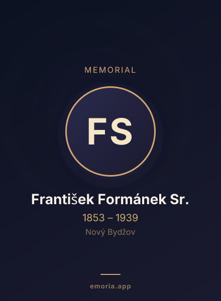 Memorial portrait of František Formánek Sr.