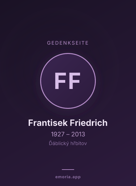 Gedenkportrait von Frantisek Friedrich