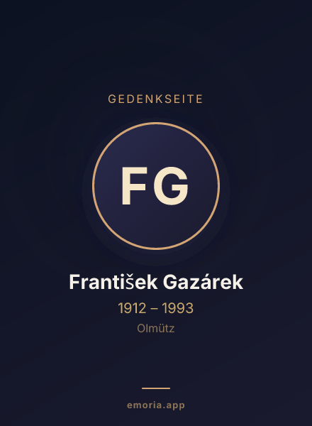 Gedenkportrait von František Gazárek
