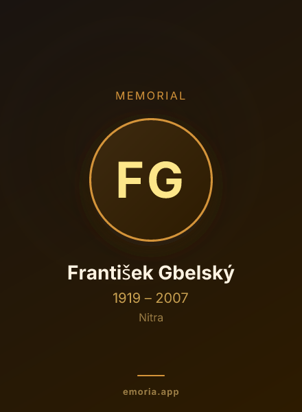 Memorial portrait of František Gbelský