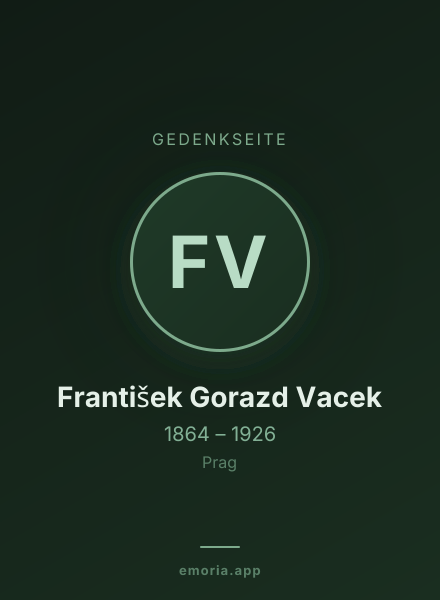 Gedenkportrait von František Gorazd Vacek