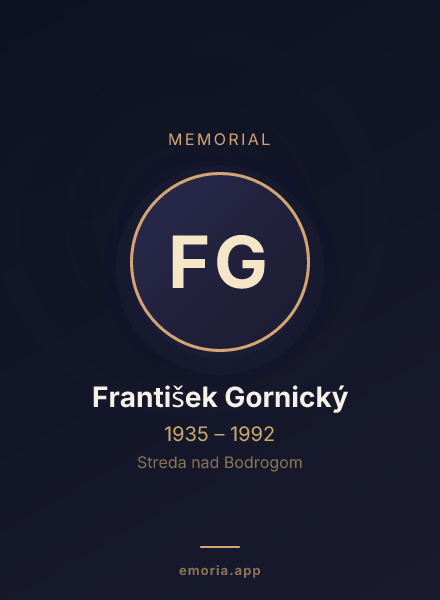 Memorial portrait of František Gornický