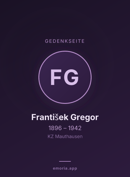 Gedenkportrait von František Gregor