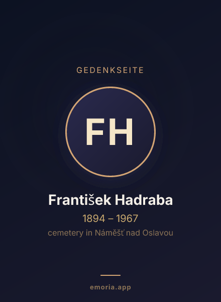 Gedenkportrait von František Hadraba