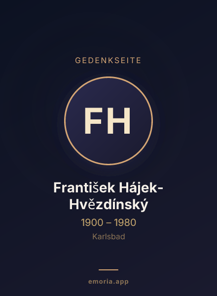 Gedenkportrait von František Hájek-Hvězdínský