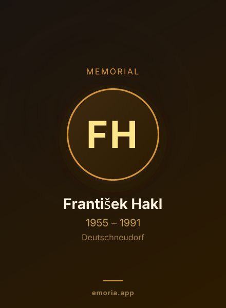 Memorial portrait of František Hakl