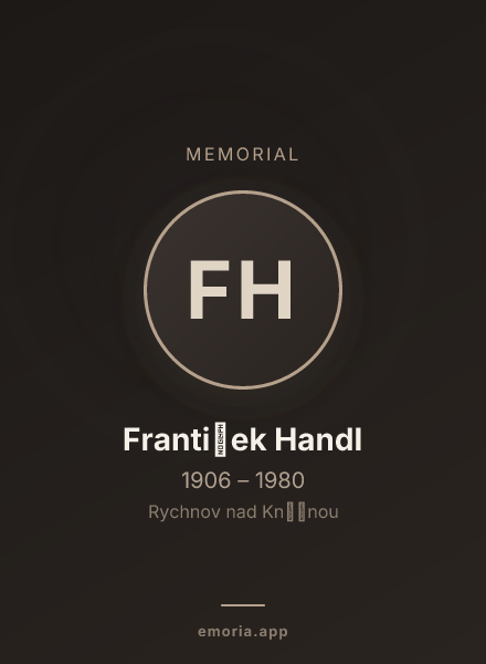 Memorial portrait of František Handl