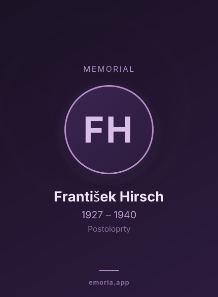 Memorial portrait of František Hirsch