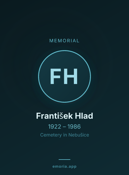 Memorial portrait of František Hlad