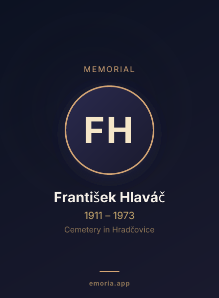 Memorial portrait of František Hlaváč