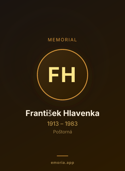 Memorial portrait of František Hlavenka