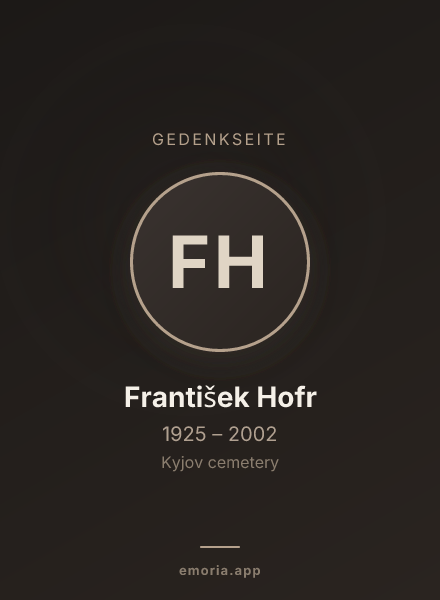 Gedenkportrait von František Hofr