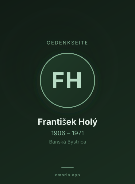 Gedenkportrait von František Holý