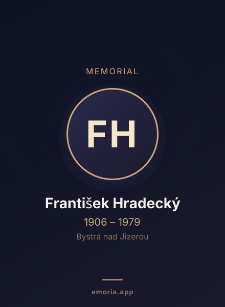 Memorial portrait of František Hradecký