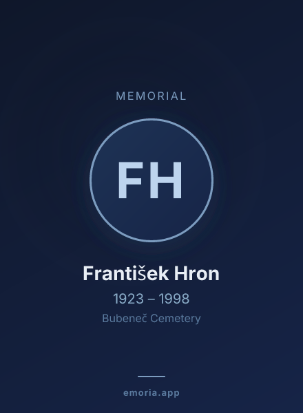 Memorial portrait of František Hron
