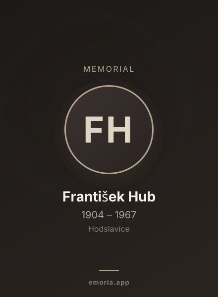 Memorial portrait of František Hub