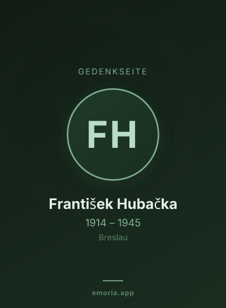 Gedenkportrait von František Hubačka