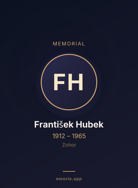 Memorial portrait of František Hubek