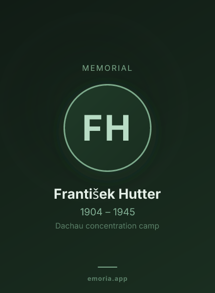 Memorial portrait of František Hutter