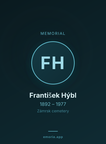 Memorial portrait of František Hýbl