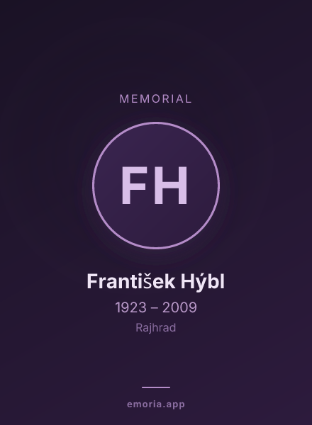 Memorial portrait of František Hýbl