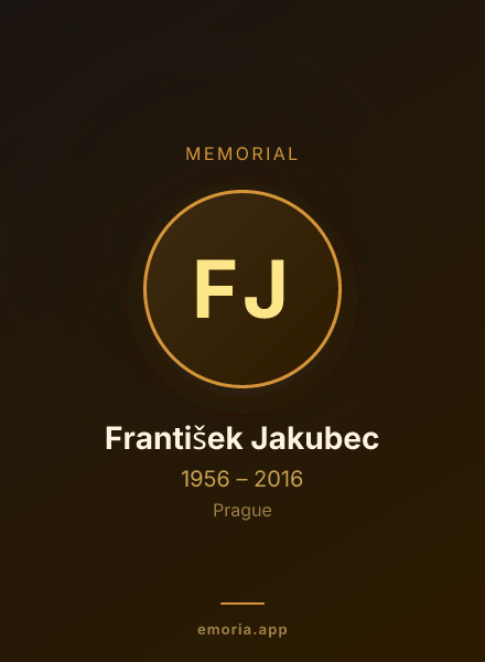 Memorial portrait of František Jakubec