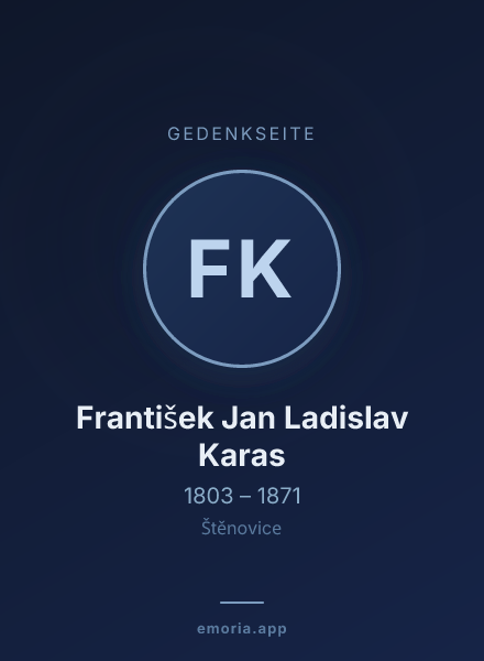 Gedenkportrait von František Jan Ladislav Karas