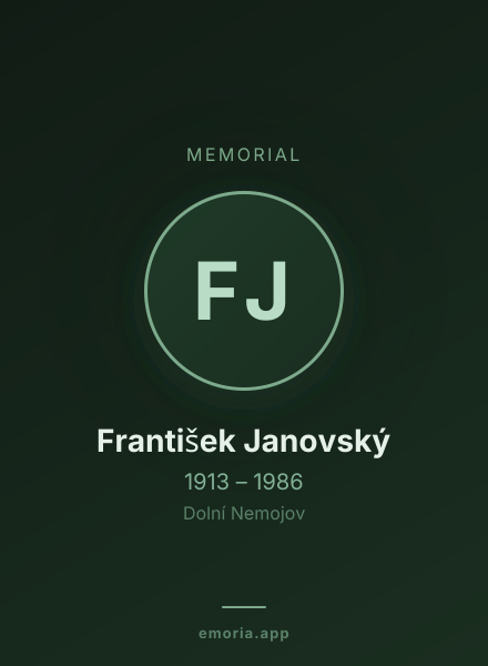 Memorial portrait of František Janovský