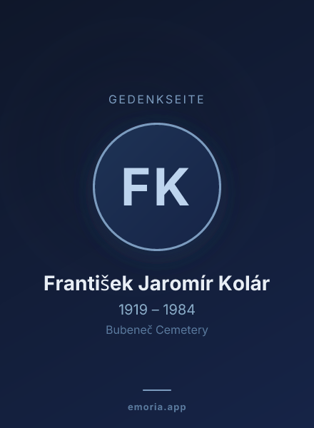 Gedenkportrait von František Jaromír Kolár
