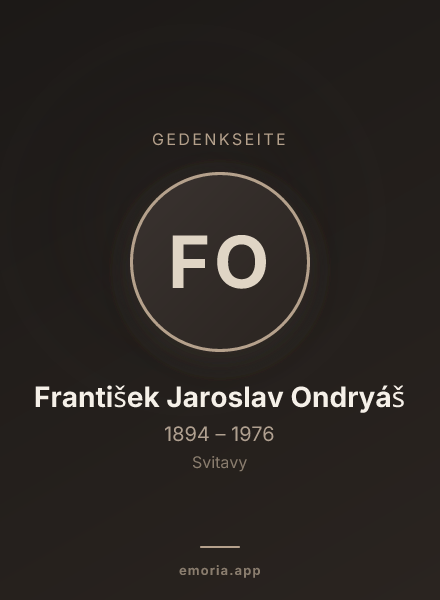Gedenkportrait von František Jaroslav Ondryáš
