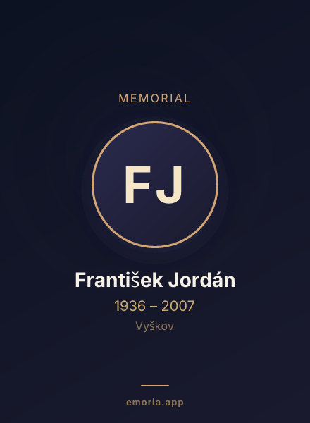 Memorial portrait of František Jordán