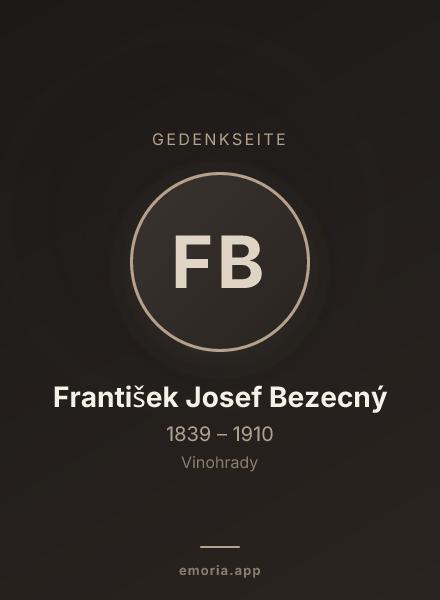 Gedenkportrait von František Josef Bezecný