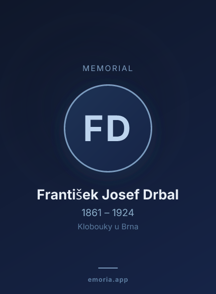 Memorial portrait of František Josef Drbal