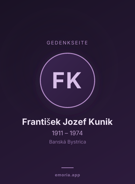 Gedenkportrait von František Jozef Kunik