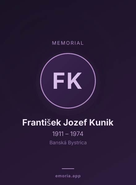 Memorial portrait of František Jozef Kunik