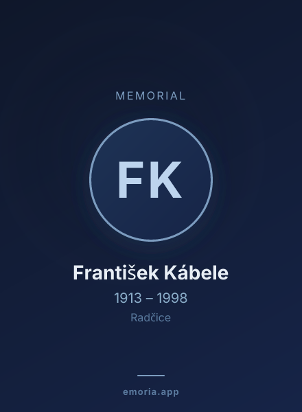 Memorial portrait of František Kábele
