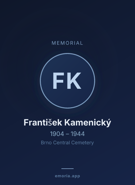 Memorial portrait of František Kamenický