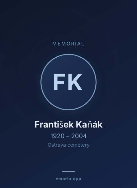 Memorial portrait of František Kaňák