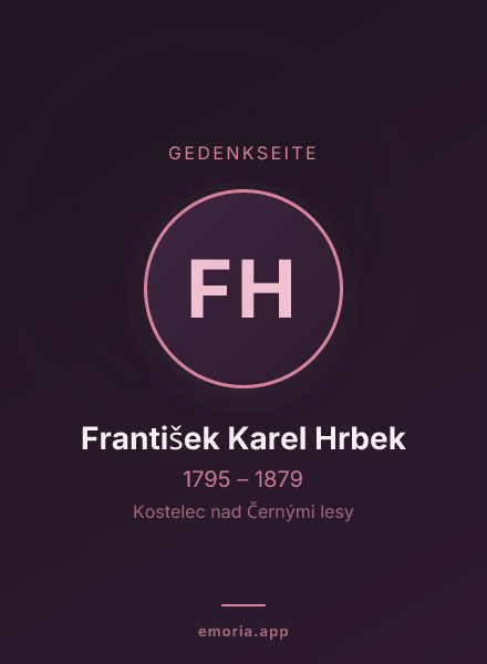 Gedenkportrait von František Karel Hrbek