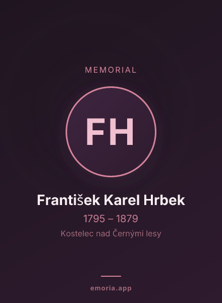Memorial portrait of František Karel Hrbek